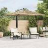 Garden Parasol with LEDs & Steel Pole - 246x246 cm Brown