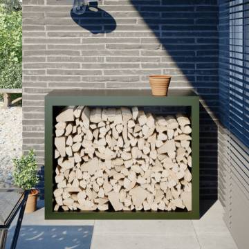 Firewood Rack Green 100x40x80 cm Steel - Durable Storage Solution