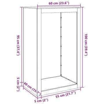 Firewood Rack White 60x40x100 cm Steel - Durable & Stylish