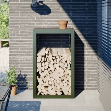 Firewood Rack Green 60x40x100 cm - Durable Steel Storage