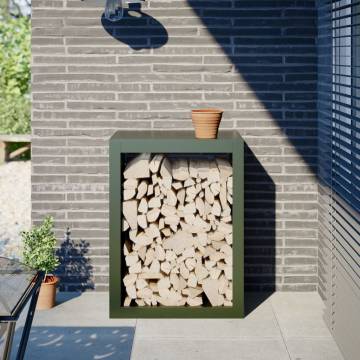 Firewood Rack Green 60x40x80 cm Steel - Durable & Stylish Storage