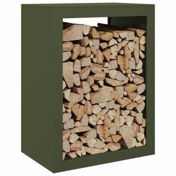 Firewood Rack Green 60x40x80 cm Steel - Durable & Stylish Storage