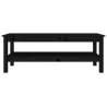 Elegant Black Coffee Table - Solid Pine Wood, 110x50x40 cm