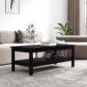 Elegant Black Coffee Table - Solid Pine Wood, 110x50x40 cm