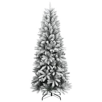 150 cm Flocked Christmas Tree with 150 LEDs - Hipomarket UK