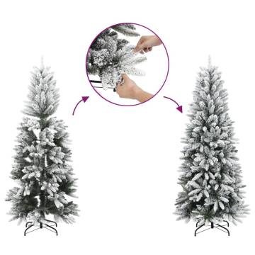 150 cm Flocked Christmas Tree with 150 LEDs - Hipomarket UK