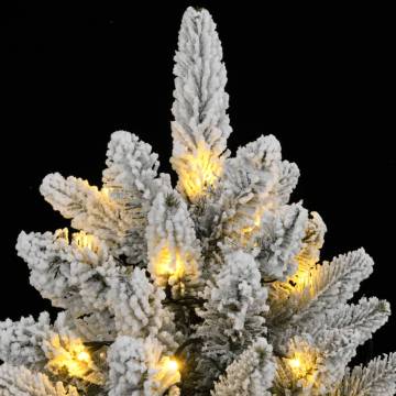 150 cm Flocked Christmas Tree with 150 LEDs - Hipomarket UK