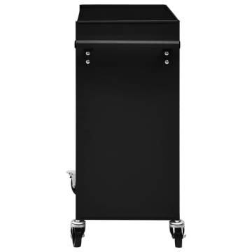 Tool Trolley with 4 Drawers - Durable Steel Black Storage