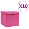  Storage Boxes with Covers 10 pcs 28x28x28 cm Pink Colour pink with lids Quantity in Package 10 Number of 1 