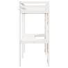 Loft Bed Frame with Desk - White Solid Wood Pine 90x190 cm