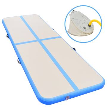 Inflatable Gymnastics Mat with Pump - 500x100x10 cm PVC Blue