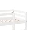 Loft Bed Frame with Desk - White Solid Wood Pine 90x190 cm