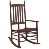 Brown Solid Wood Rocking Chair with Foldable Table | HipoMarket