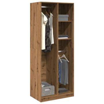 Artisian Oak Wardrobe - 80x50x200 cm Engineered Wood Storage