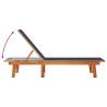 Comfortable Sun Lounger: Blue Solid Wood Acacia & Textilene