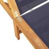 Comfortable Sun Lounger: Blue Solid Wood Acacia & Textilene