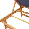 Comfortable Sun Lounger: Blue Solid Wood Acacia & Textilene