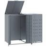 Wheelie Bin Storage for 2 Bins - Grey Steel | HipoMarket