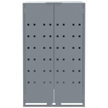 Wheelie Bin Storage for 2 Bins - Grey Steel | HipoMarket