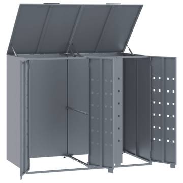 Wheelie Bin Storage for 2 Bins - Grey Steel | HipoMarket