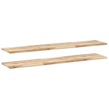 Floating Shelves 2 pcs | Untreated Solid Wood Acacia | HipoMarket