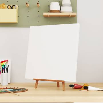 Stretched Canvases - 12 pcs White Fabric & Solid Wood Pine