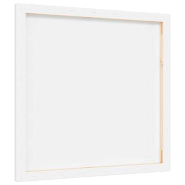 Stretched Canvases - 12 pcs White Fabric & Solid Wood Pine