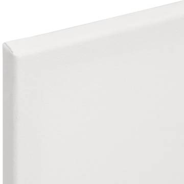 Stretched Canvases - 12 pcs White Fabric & Solid Wood Pine