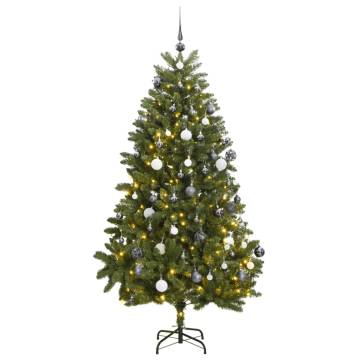 Artificial Hinged Christmas Tree with 300 LEDs & Ball Set - 270 cm