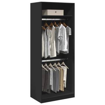 Wardrobe Black 80x50x200 cm - Stylish Engineered Wood Storage