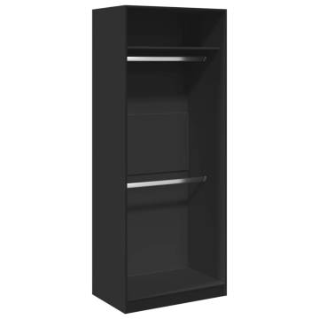 Wardrobe Black 80x50x200 cm - Stylish Engineered Wood Storage