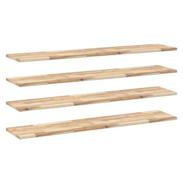 Floating Shelves 4 pcs | Untreated Solid Acacia Wood - HipoMarket