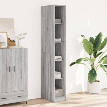 Stylish Grey Sonoma Wardrobe - 30x50x200 cm | HipoMarket