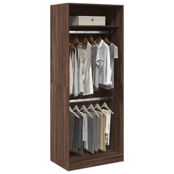 Stylish Brown Oak Wardrobe | 80x50x200 cm Engineered Wood