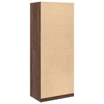 Stylish Brown Oak Wardrobe | 80x50x200 cm Engineered Wood