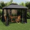  Gazebo with Double Roof and Mesh Walls Anthracite 2.94x2.94 m Steel Colour anthracite Quantity in Package 1 