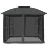 Gazebo with Double Roof & Mesh Walls - 2.94x2.94m Anthracite