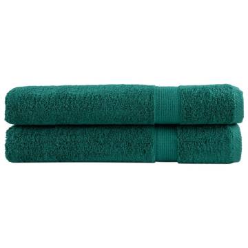 Premium SOLUND Towels - 2pcs Green 100x200 cm | 600 gsm