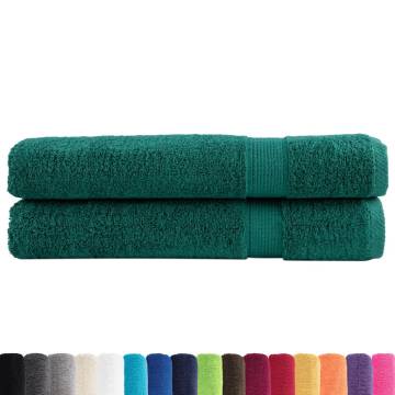 Premium SOLUND Towels - 2pcs Green 100x200 cm | 600 gsm