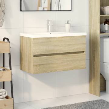 2 Piece Bathroom Furniture Set - Ceramic & Engineered Wood