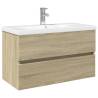 2 Piece Bathroom Furniture Set - Ceramic & Engineered Wood