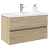 2 Piece Bathroom Furniture Set - Ceramic & Engineered Wood