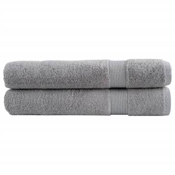 Premium SOLUND Towels 2pcs Grey 100x200cm - Soft & Durable