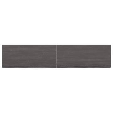 Bathroom Countertop Dark Brown Solid Wood 140x30x(2-6) cm