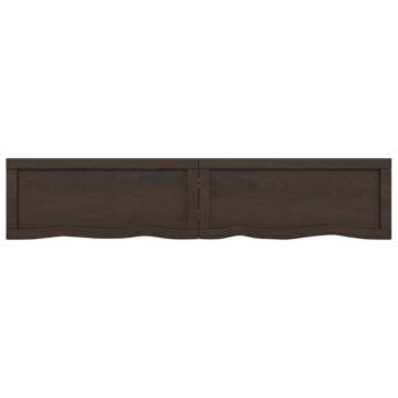 Bathroom Countertop Dark Brown Solid Wood 140x30x(2-6) cm