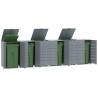  Wheelie Bin Storage for 6 Bins Grey 414x79x117 cm Steel Colour grey Number of bins 6 