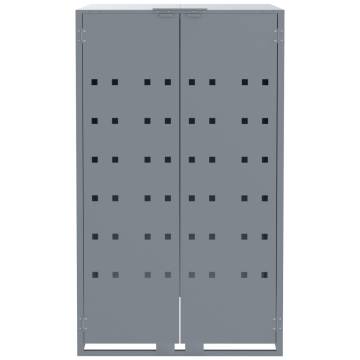 Elegant Wheelie Bin Storage for 6 Bins - Grey Steel