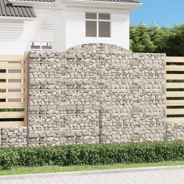 Arched Gabion Baskets (9 pcs) - Galvanised Iron 300x30x220240 cm