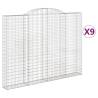 Arched Gabion Baskets (9 pcs) - Galvanised Iron 300x30x220240 cm