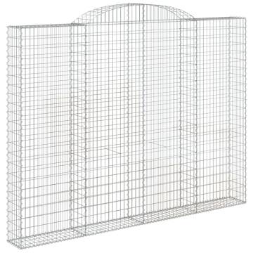 Arched Gabion Baskets (9 pcs) - Galvanised Iron 300x30x220240 cm